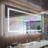 Wisfor LED Bathroom Mirror with Lights Vanity Make Up Mirror Dimmable, Smart Bluetooth Digital Display 3 Colors Memory 1