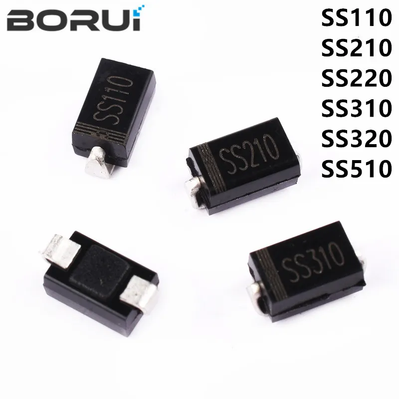 100PCS-SS310-SMD-SR310-SS110-SS210-SS220-SS320-SS510-Schottky-Barrier ...