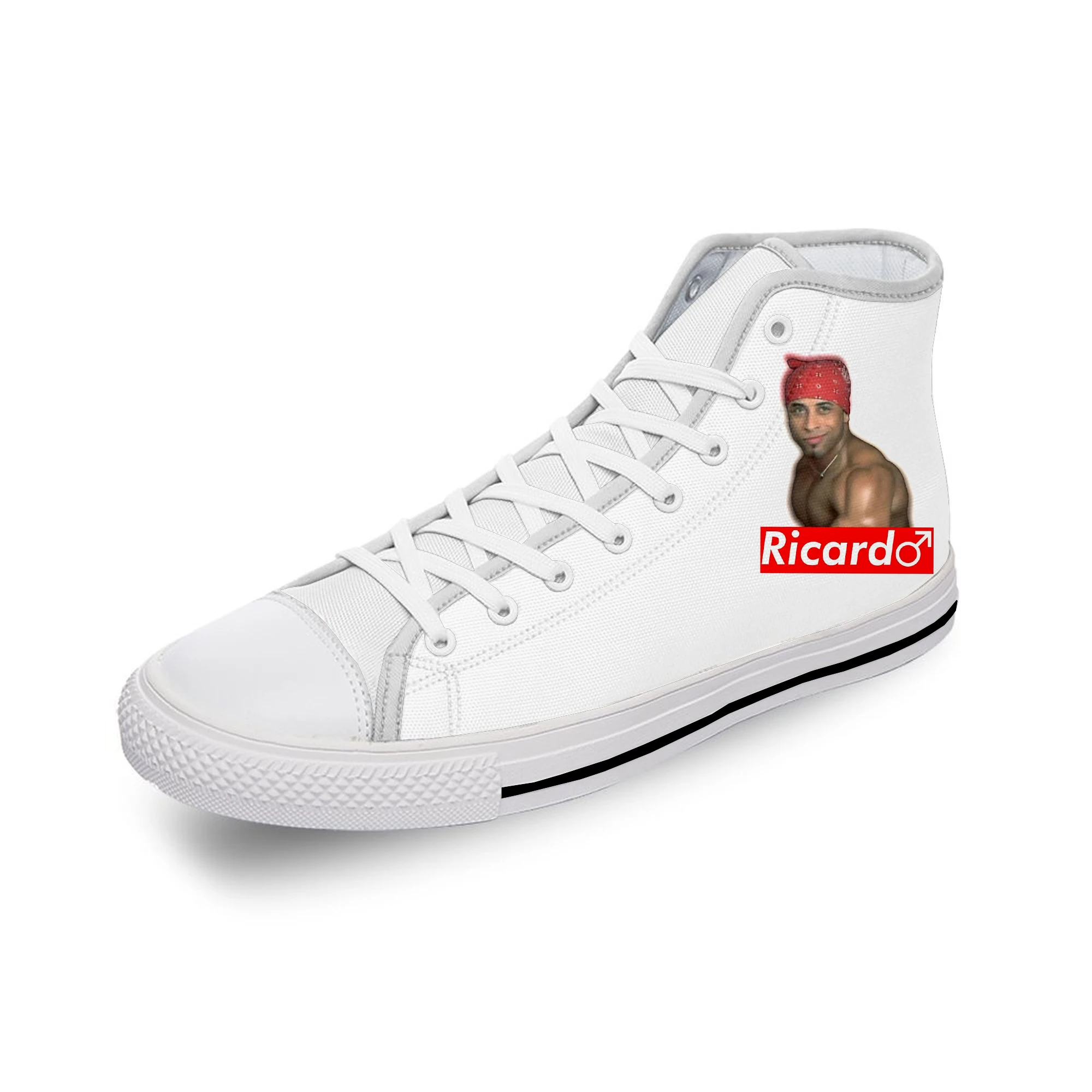 

Ricardo Milos Anime Vaporwave White Cloth Fashion 3D Print High Top Canvas Shoes Men Women Lightweight Breathable Sneakers
