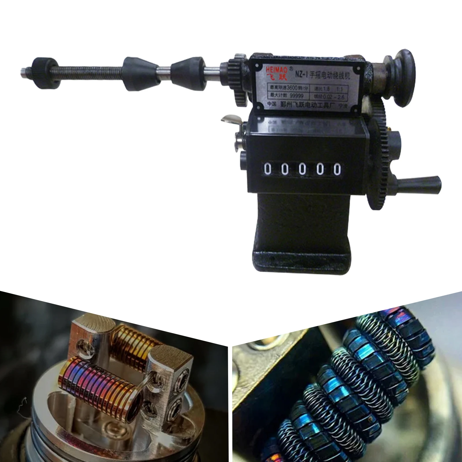 Coil Counting and Winding Machine Counting Winder Coil Winder Hand Winding Machine for Small Motor Coils Fishing Black