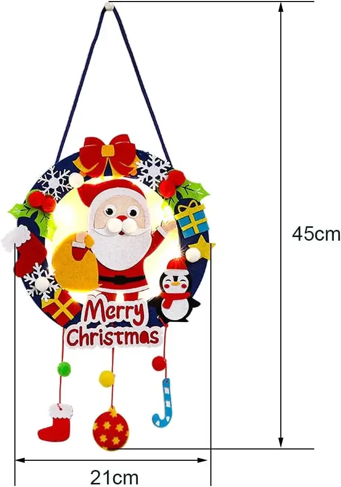 Kids Christmas Craft Kits DIY Felt Garlands Wreaths Children Holiday Decor Educational DIY Craft Kits Christmas DIY Party Decora