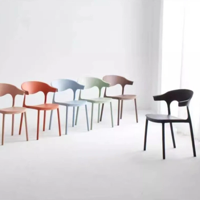 Bar Chair Nordic Minimalist Counter Stool Modern Plastic Backrest Home Stackable High Tall Designer Creative Simple Furniture