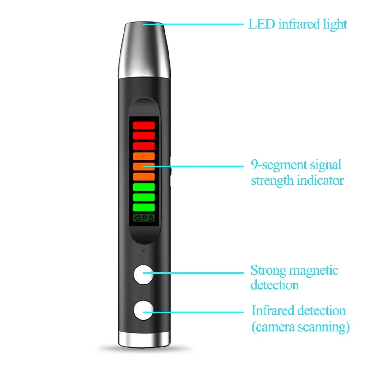 Mini Bug Magnetic/Wifi Wireless Pinhole Spy Camera DetectorGPS GSM Signal Finder Anti-Hidden Camera/GPS Tracker Position Detect