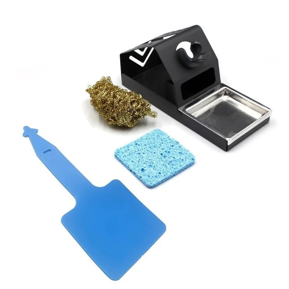 

T12 Soldering Iron Station Stand Stable Welding Solder Iron Tips Holder with Insulation Pad Wire Ball Tip Cleaner Sponge