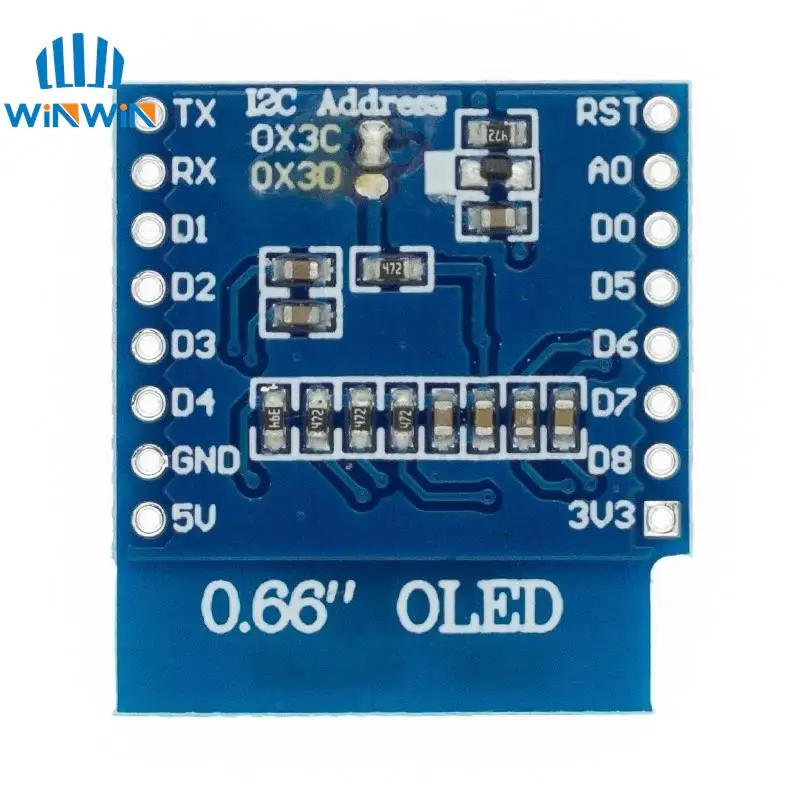 OLED LED LCD ÷ ǵ, WEMOS D1 MINI ESP32 64X48 0.66 ġ ÷, 0.66 ġ OLED  IIC I2C ȣȯ, 0.66 ġ