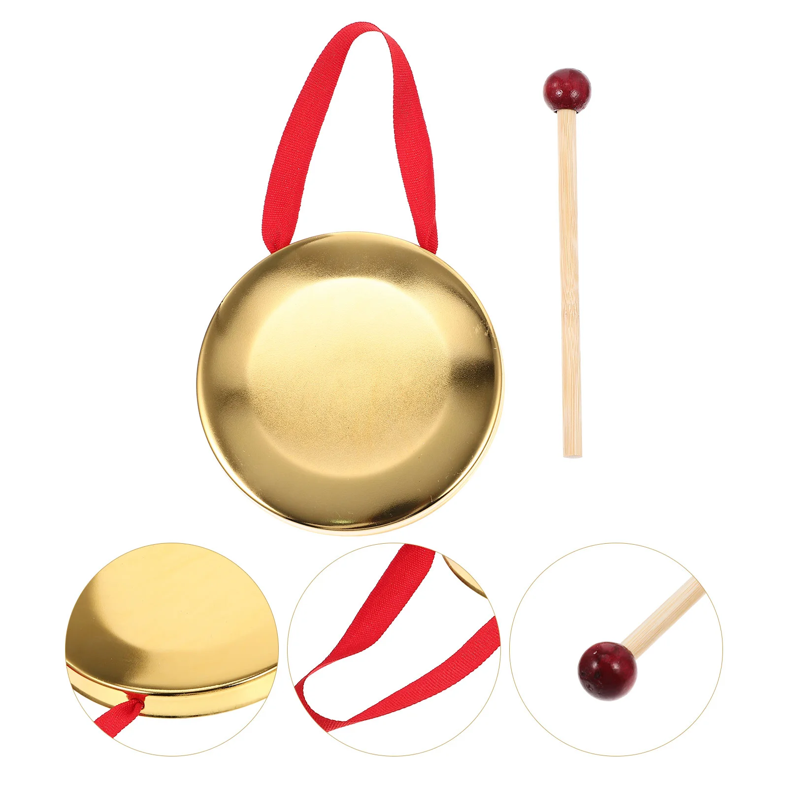 Portable Handheld Gong With Mallet Kids Percussion Toy Instrument Metal Gong For Safe Exquisite Cymbals Musical Instruments