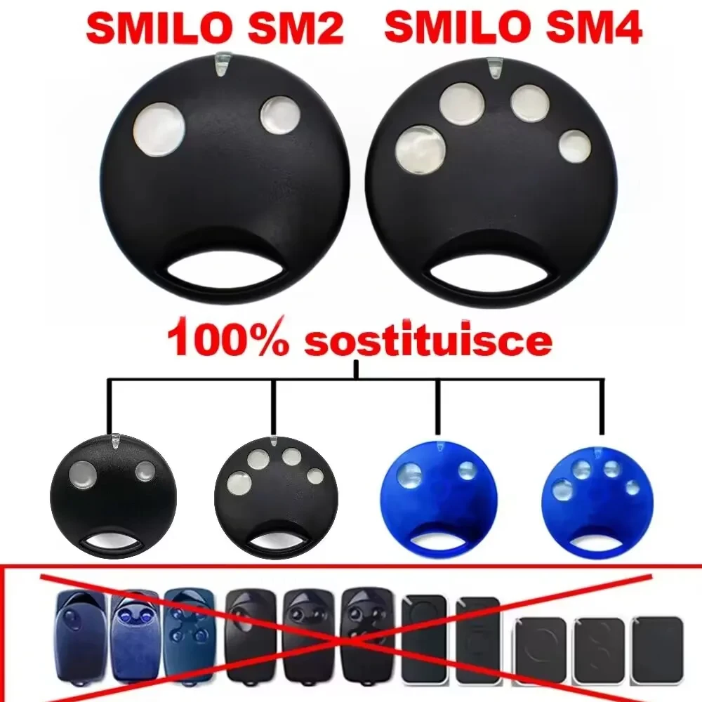 2/4/6/8/10PCS NICE SMILO SM2 SM4 Garage Door Remote Control For SMXI SMX2 SMX2R SMXIS OXI OX2 Gate Opener 433 MHz Rolling Code 2