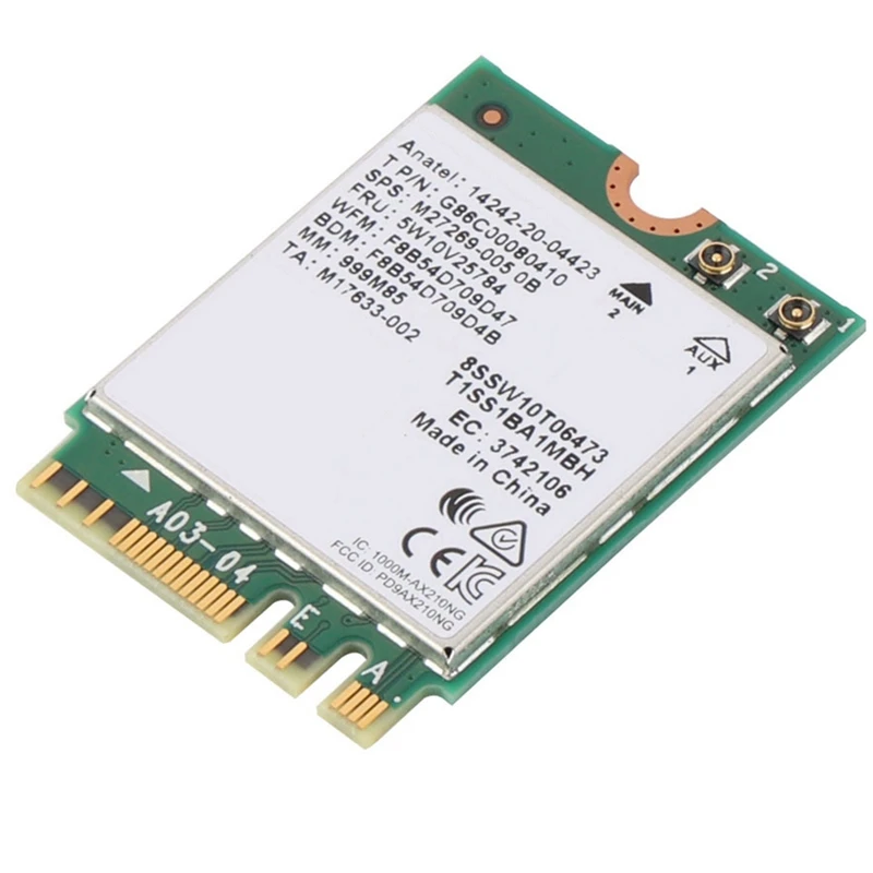 AX210 카드 802.11AX 블루투스 5.2 무선 밴드 와이파이/블루투스 콤보 어댑터, 노트북 네트워크 카드 Win10 11