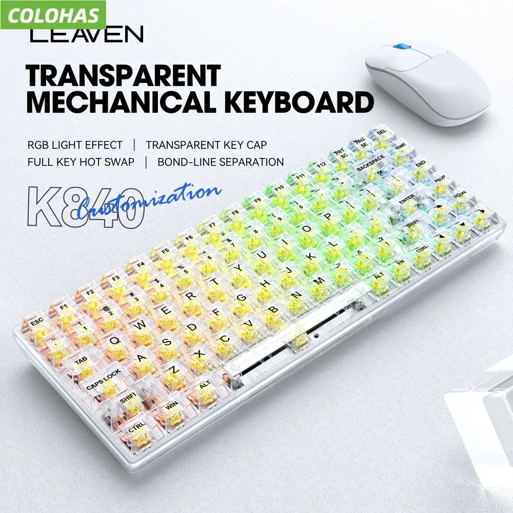

Silent Mechanical Keyboard Transparent Hot Swappable Custom RGB Gaming Esports Wired Mechanical Keyboard Esports Gaming Keyboard