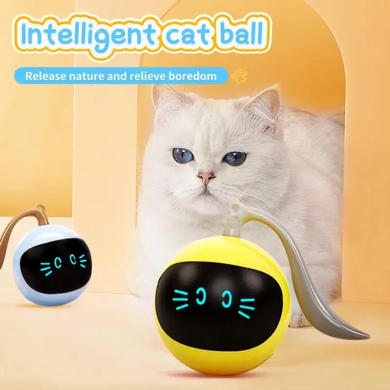 

Smart Cat Toy Interactive Cat Toy Ball USB Electronic Automatic Funny Training Toy Self Rotating Pet Dog Magic Ball Toys