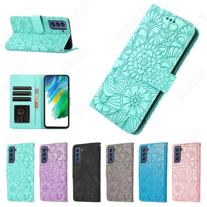 

Кожаный чехол-бумажник с отделением для карт Floweral для Samsung Galaxy S22 Ultra S21 FE S20 Plus A53 A52 A13 A23 A33 A72 A32 Note 20 Ultra