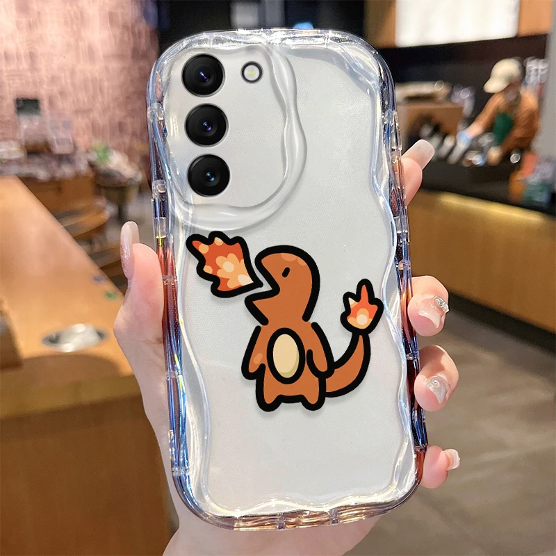 Pokemon Wave Hülle für Samsung Galaxy S25 S24 S23 S22 S21 Ultra Plus S20 FE A73 A72 A71 A56 A55 A54 5G A52 A52S A51 4G Rückseite – Detail 5