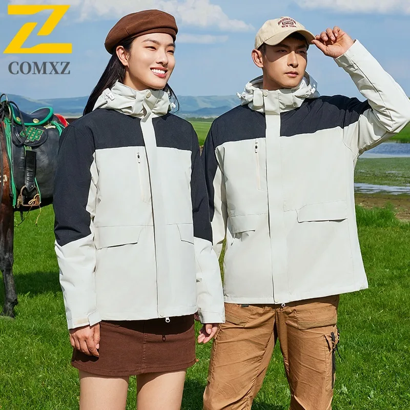 COMXZ Premium Comfortable Men Jacket Hooded Mountaineering Windproof Warm Jackets Brand Luxury Daily Style Autumn New Outerwear