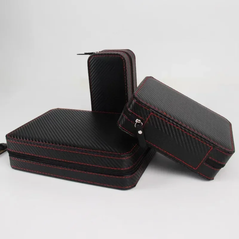 Multi-Slot PU Leather Watch Organizer (2/4/8 Slots) Portable Zipper Display Case Secure Storage Case
