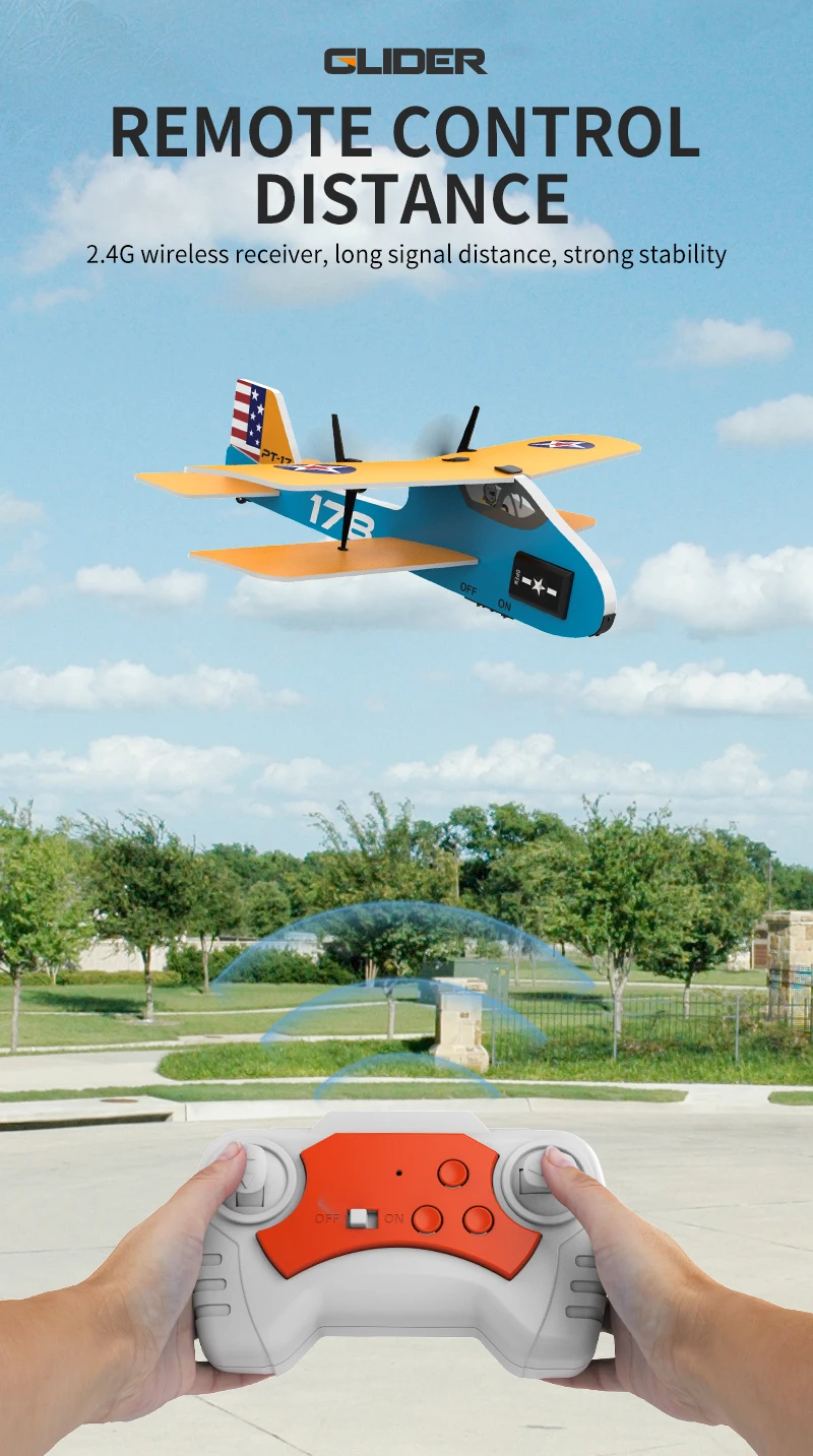 2CH Mini RC Flugzeug 2,4G Starrflügel Fernbedienung Segelflugzeug Professionelle Flugzeuge mit LED-Leuchten Flugzeug Modell Spielzeug für Kinder – Detail 9