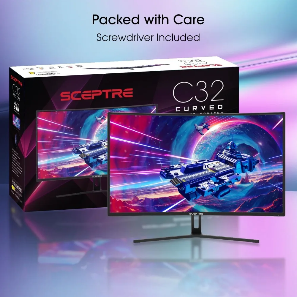 Curved Gaming Monitor Overdrive up to 240Hz  Build-in Speakers 3