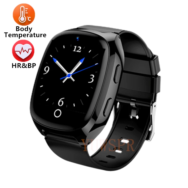 4G Elderly Tracker Smartwatches Body Temperature Heart Rate Blood Pressure GPS Location Tracking Phone Watch for Old People D300 