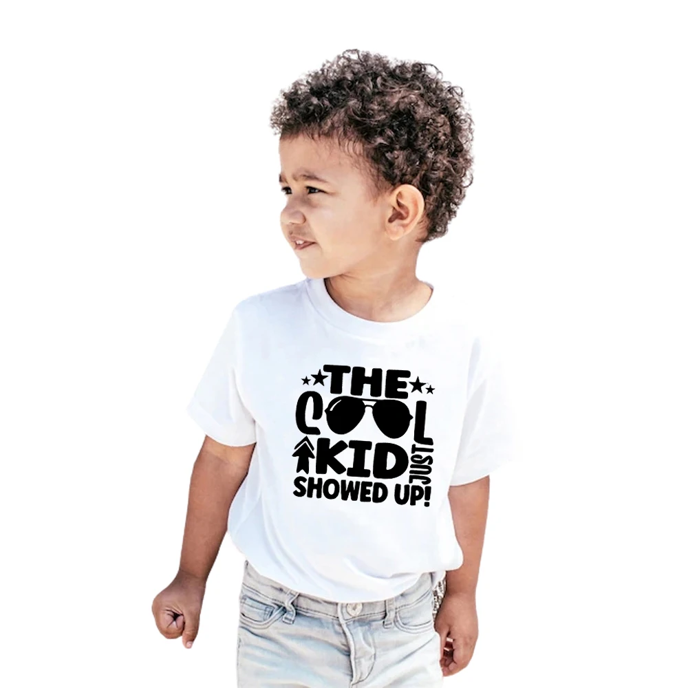 

New arrivel the cool kid just showed up print kids t shirt toddler shirt summer graphic tees Toddler Clothes Tumblr Tops