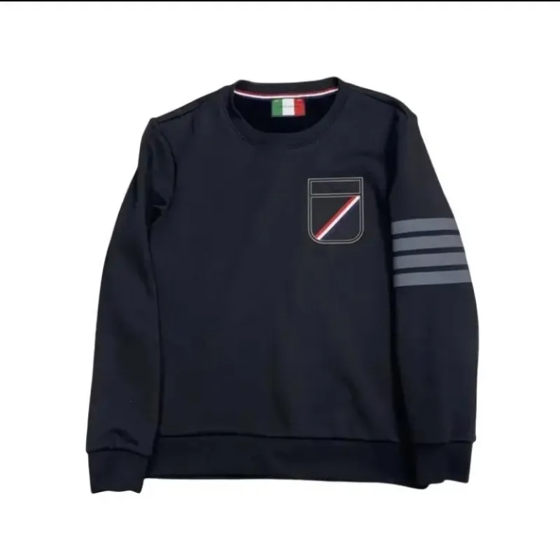 

TB Image Shop Store Men's Trendy Sports and Leisure Four Bar Stripe Cotton Zipper Long sleeved Sweater Trendy Brand Coat