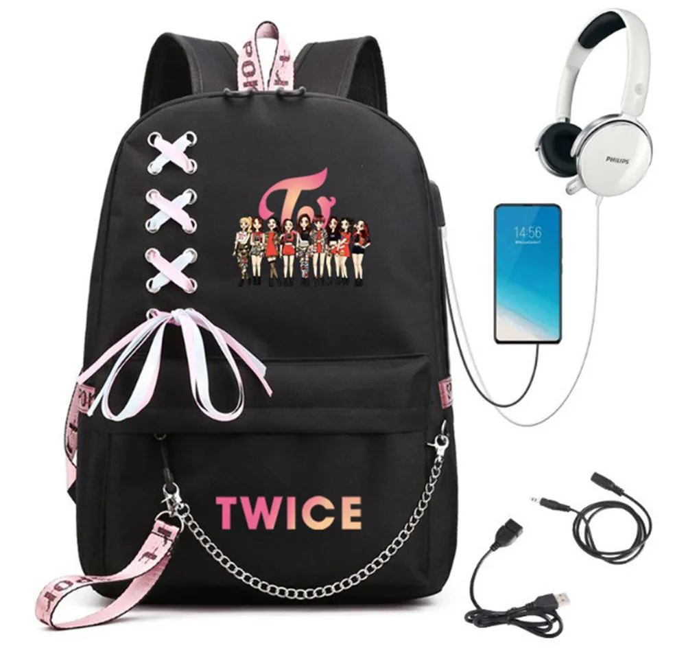 Kpop Twice 배낭 학교 가방, 여행 가방, TZUYU SANA MINA JIHYO NAYEON MOMO, 다현, 정연, 채영
