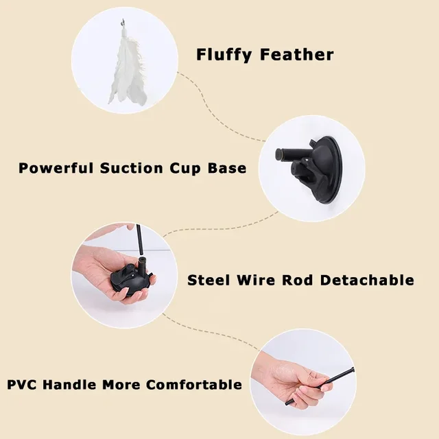 Simulation Feather Bird Interactive Cat Toys Funny Bird with Bell Cat Stick Toy for Kitten Playing Teaser Wand Toys Cat Supplies 4