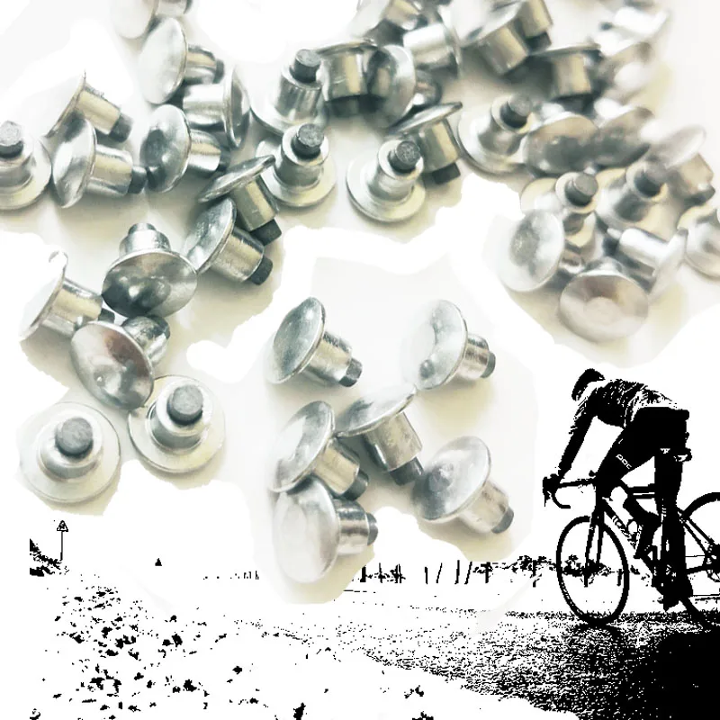 300pcs 6.5mm/0.26" Aluminum Mountain Bike Spikes for Cycling Fat bike Mount Tyre Snow Tire Studs Pointed & Concave Carbide Tips