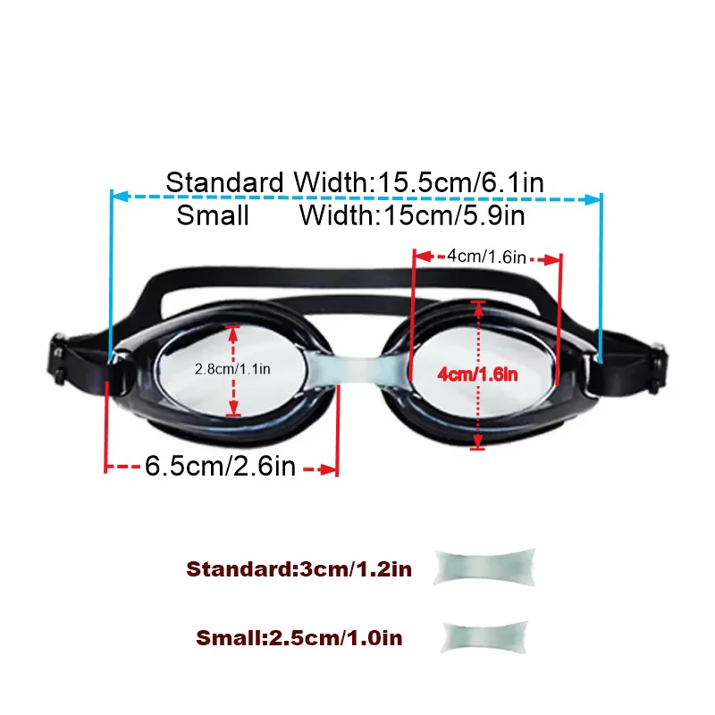 Kids Myopia Swimming Goggles for Boys Girls Ages 4-14 (Approximate) with Anti-fog Spray Swim Glasses  Eyewear 5