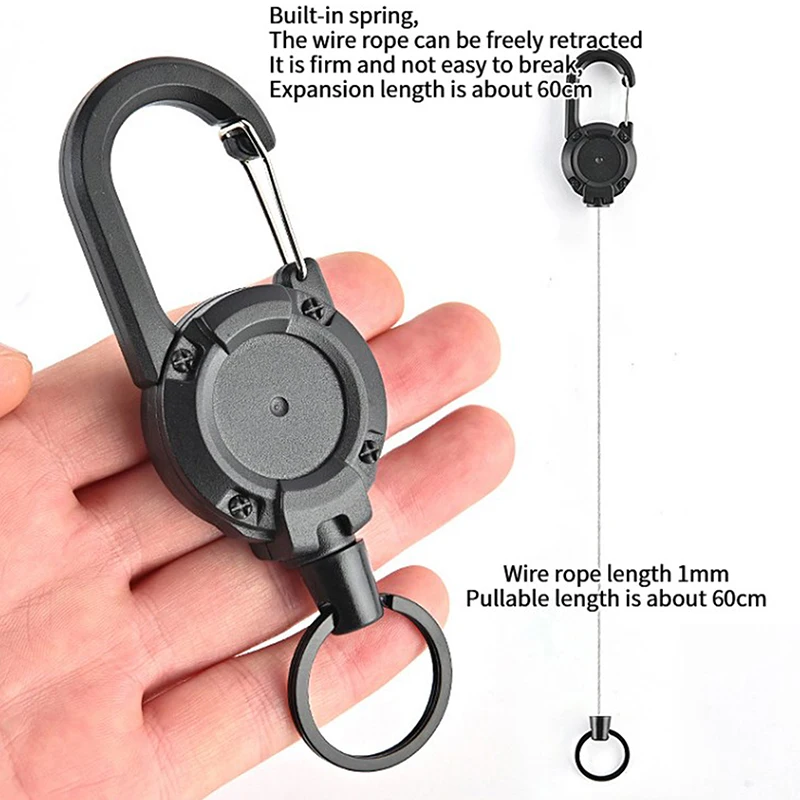 PATIKIL Portachiavi Retrattile A Molla, 2 Pezzi, Viola, Con Moschettone E Anello, Lunghezza Cordino 20 Cm, Antisperdimento