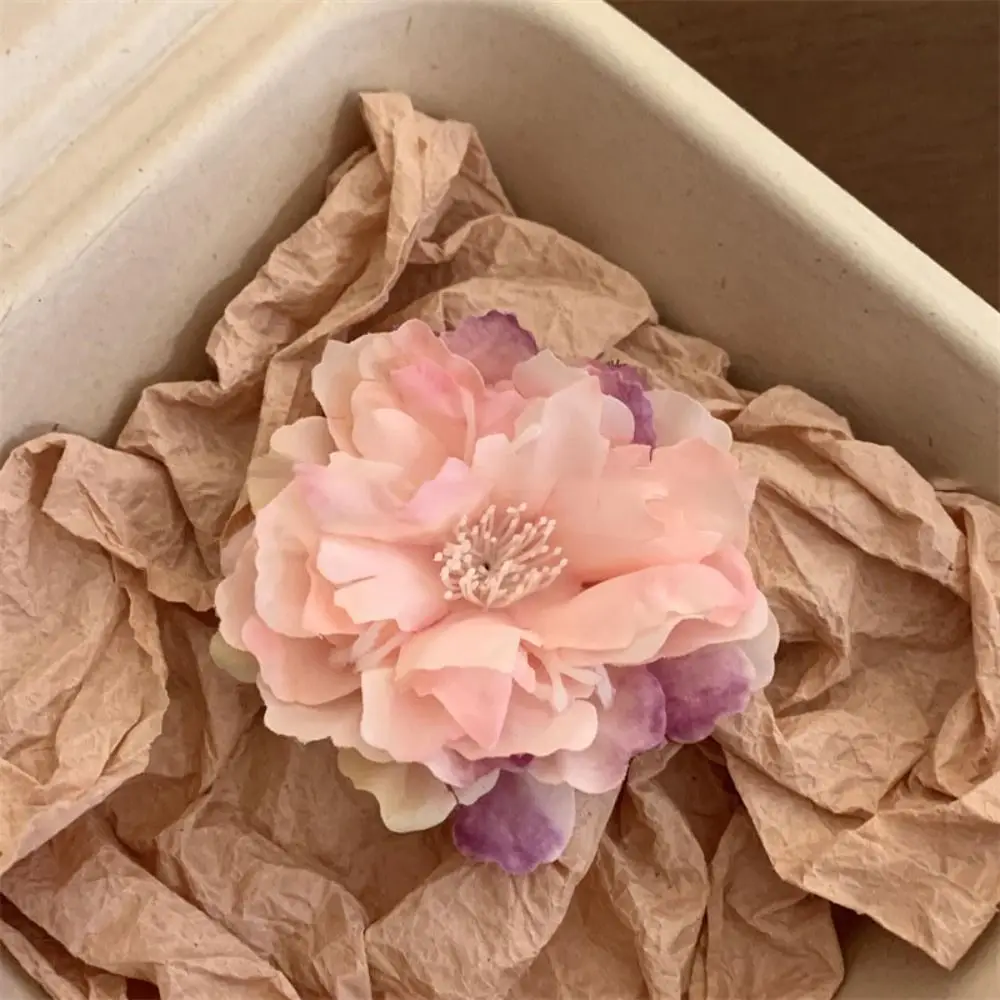Pfingstrose Blume Haars pangen Haarschmuck Französisch Stil Frisur Blume Haarnadel Kopf bedeckung Haars pangen Sand – Detail 6
