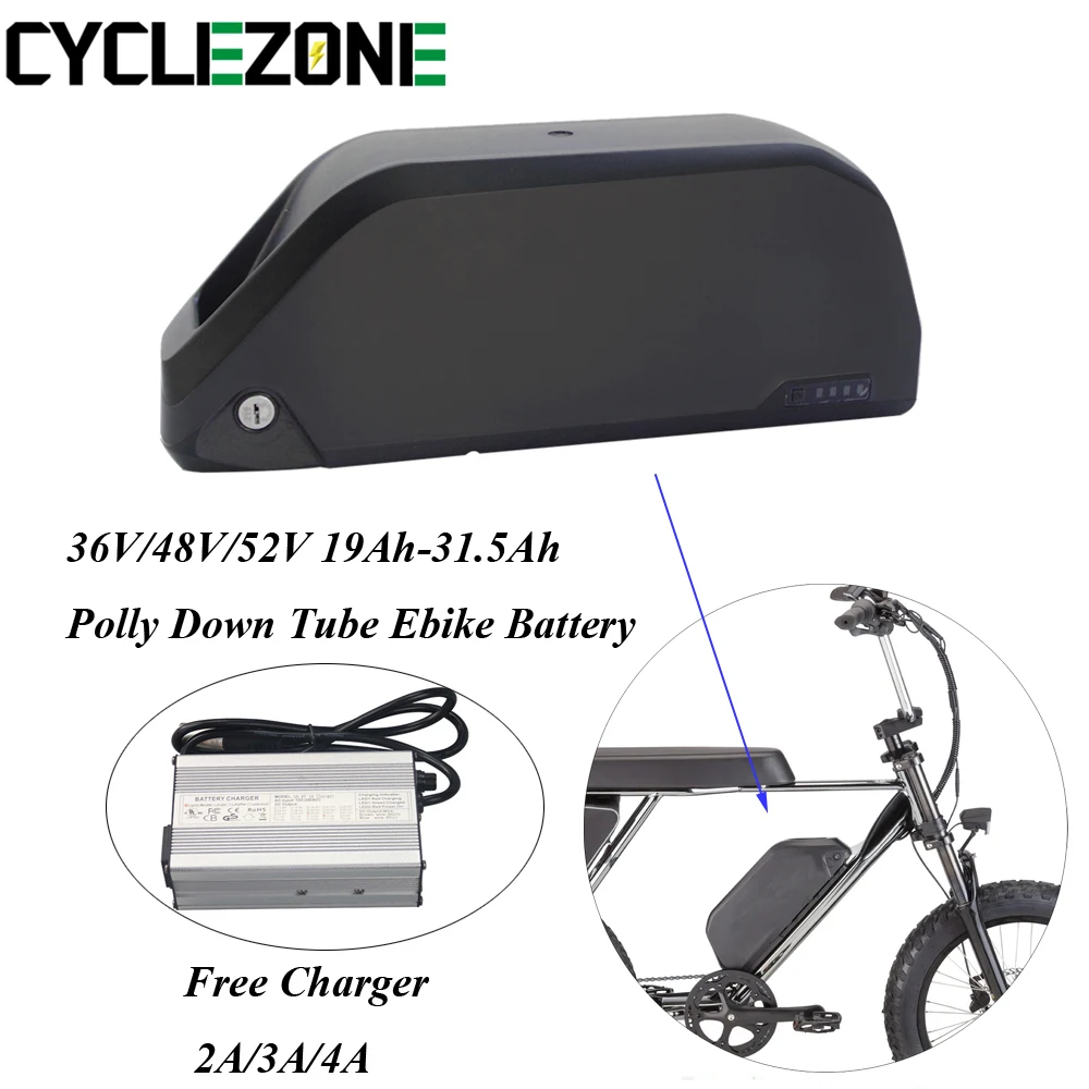 Shark Electric Bike Battery 48v 20ah 25ah 52v Down Tube Ebike Liion