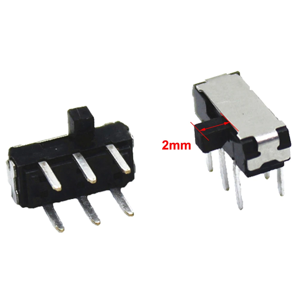 5-100 stücke 6Pin DIP Side Slide 2MM Höhe Kippschalter Vertikale Horizontale Patch Kleine Micro Power Schalter rutsche 2 Getriebe 6 Füße 6P