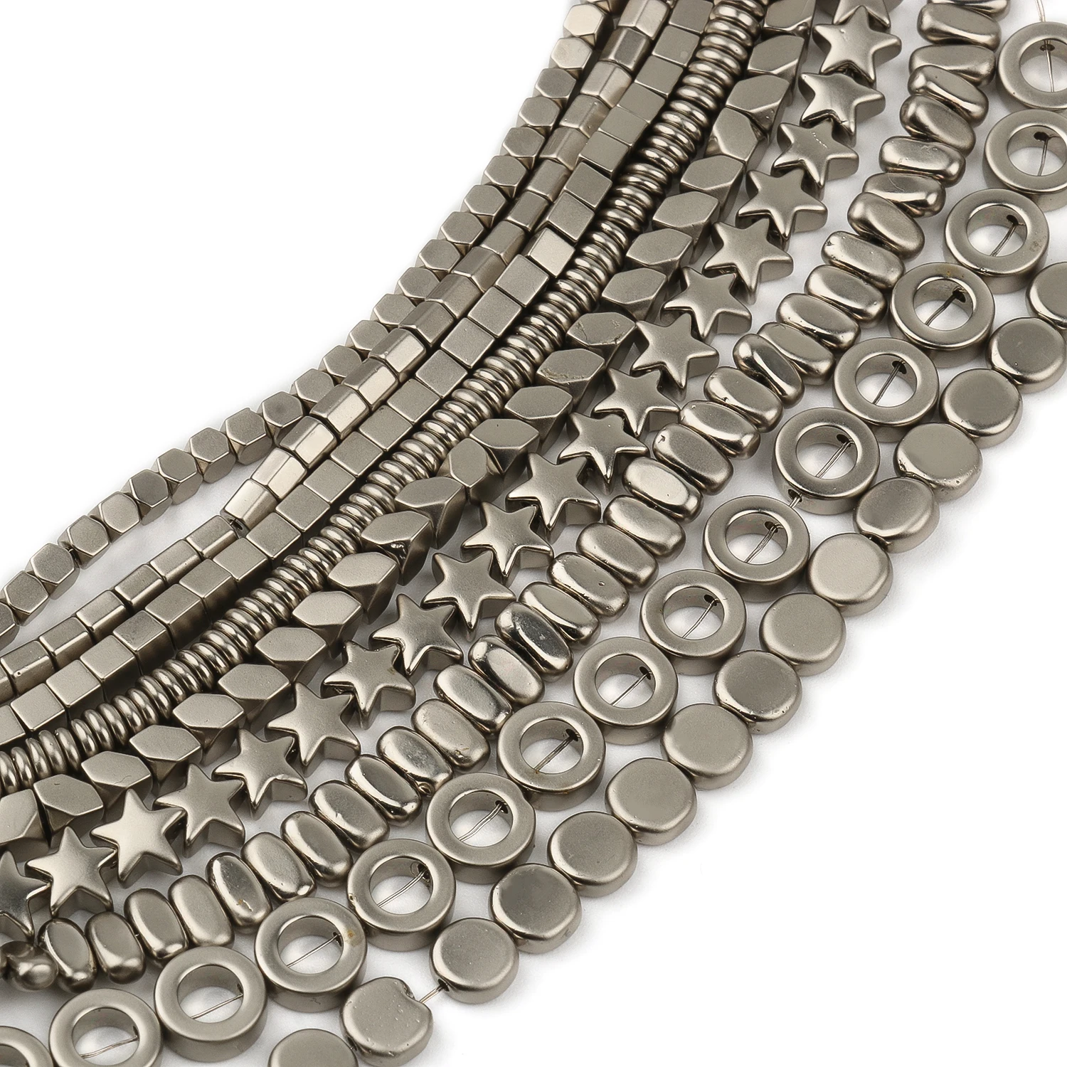 10 Perles En Hématite Tubes Colonnes 12x8mm - Pour Bijoux - Neuf