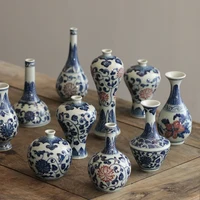 Jingdezhen Antique Underglazed Blue And White Porcelain Hand-painted Mini Water Vase Kungfu Tea Table Household Decorations 2