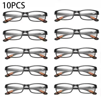 10 Pcs Reading Glasses Men Ultralight Anti Blue Light Presbyopia Eyeglasses Male Hyperopia Optical Eyewear Diopters +100 To+400