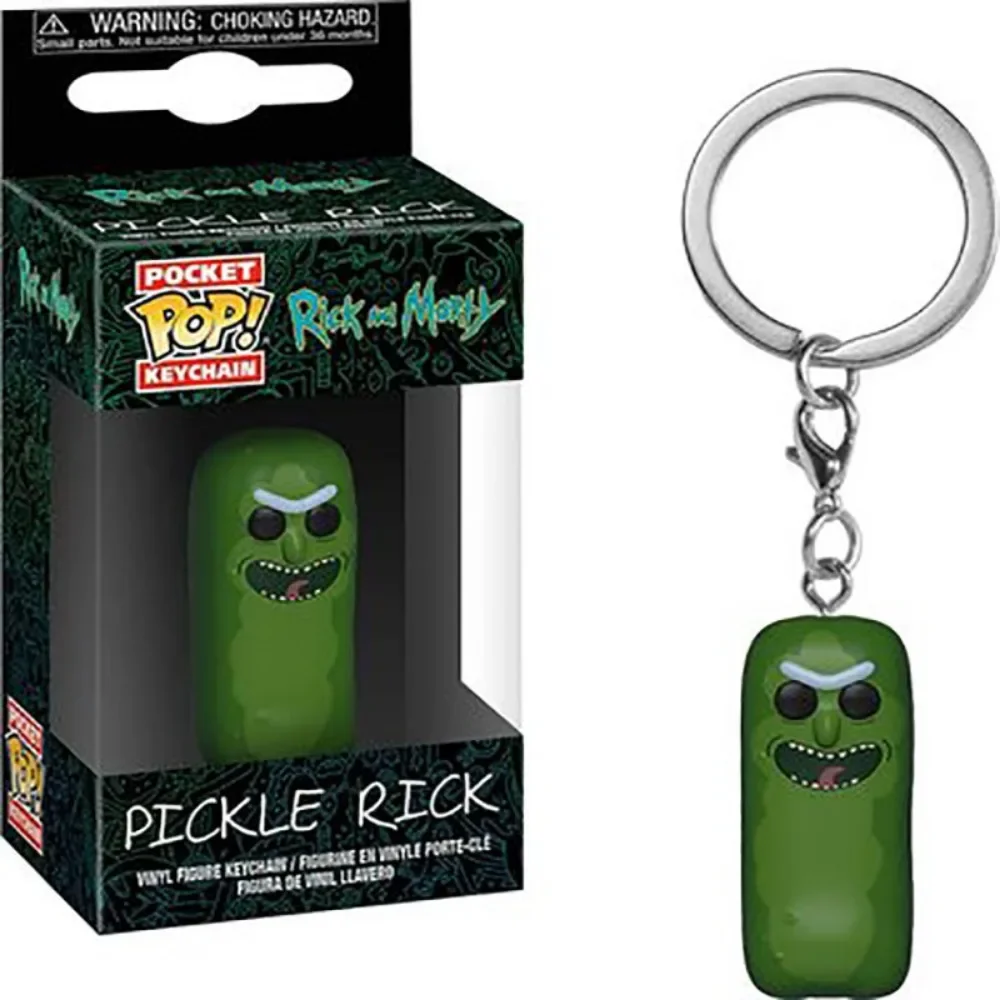 FUNKO POP Keychain Rick and Morty Classic Cartoon Anime Figures Keyrings Backpack Pendant Dolls Decoration Children Xmas Gifts 5