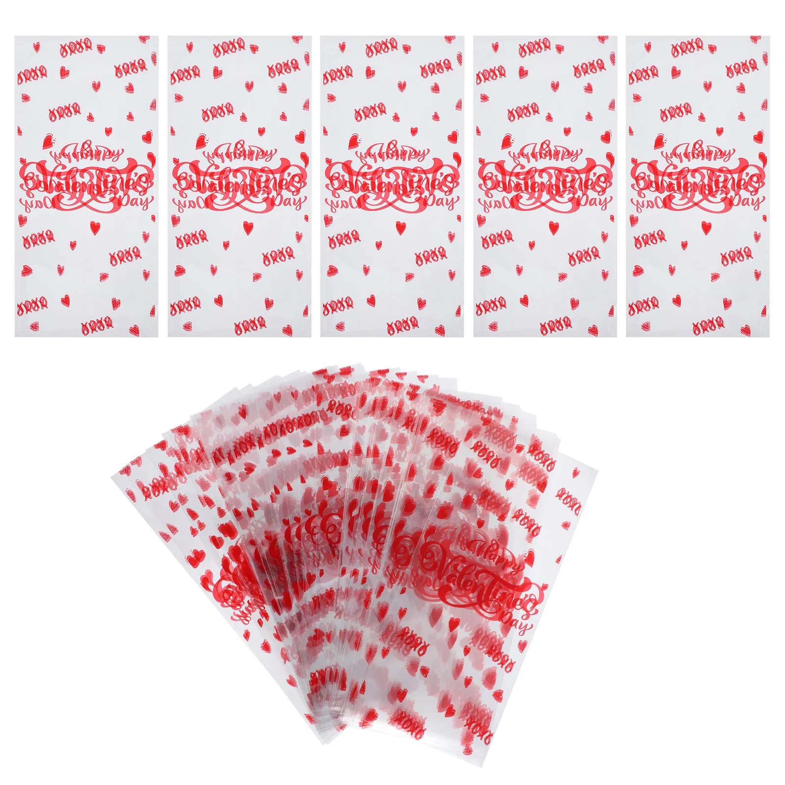 

Printing Cookie Bag Valentine's Day Flat Pocket Clear Bags for Gifts Chocolate Baking