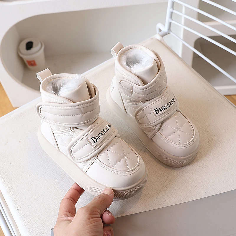 Warm Winter Kids Ankle Boots Plush Lining Non Slip