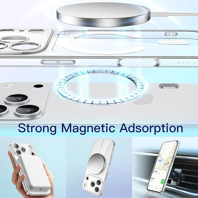 Luxury Transparent Non-Yellowing Clear Phone Case with Hard PC Bumper