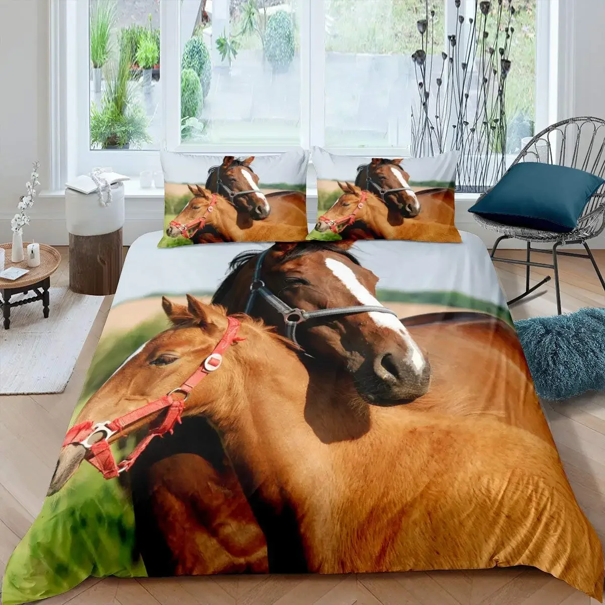 3D Bedding Set Europe Queen King Double Duvet Cover Set Bed Linen Comfortable Blanket/Quilt Cover Bed Animal Horse