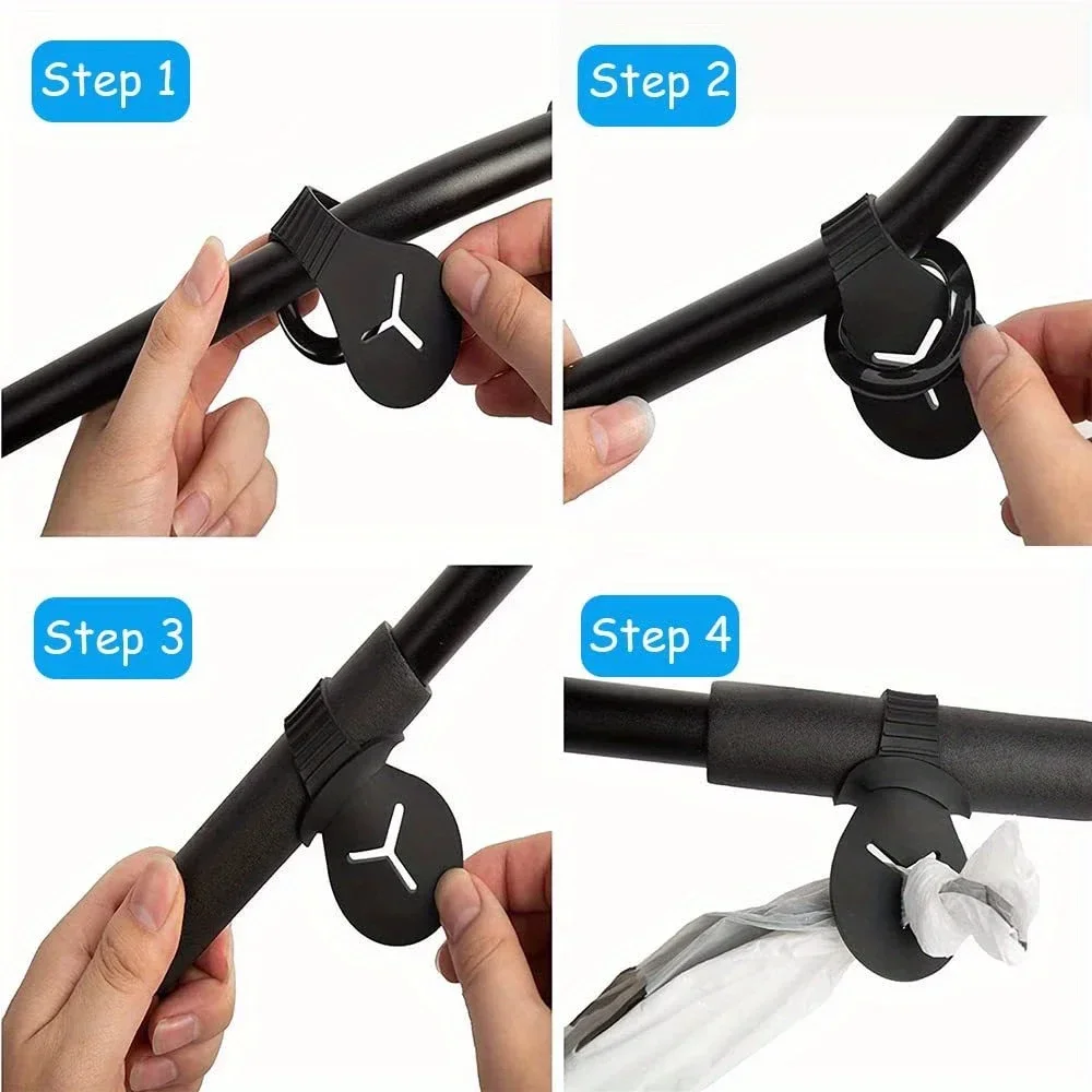 silicone dog poop bag holder with leash clip black white pattern waste bag dispenser with drawstring closure   runs bike rides poop bags for dogs details 3