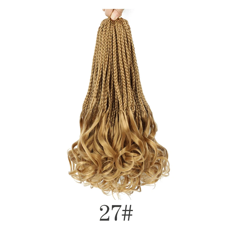 Boho French Curl Crochet Hair Extensions - Three Strand Goddess Braids with Curly Ends