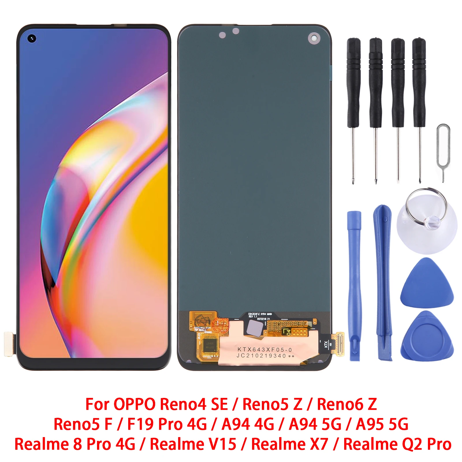 

OLED LCD Screen For OPPO Reno4 SE Reno5 Z Reno6 Z Reno5 F F19 Pro 4G A94 4G A94 5G A95 5G Realme 8 Pro Digitizer Full Assembly