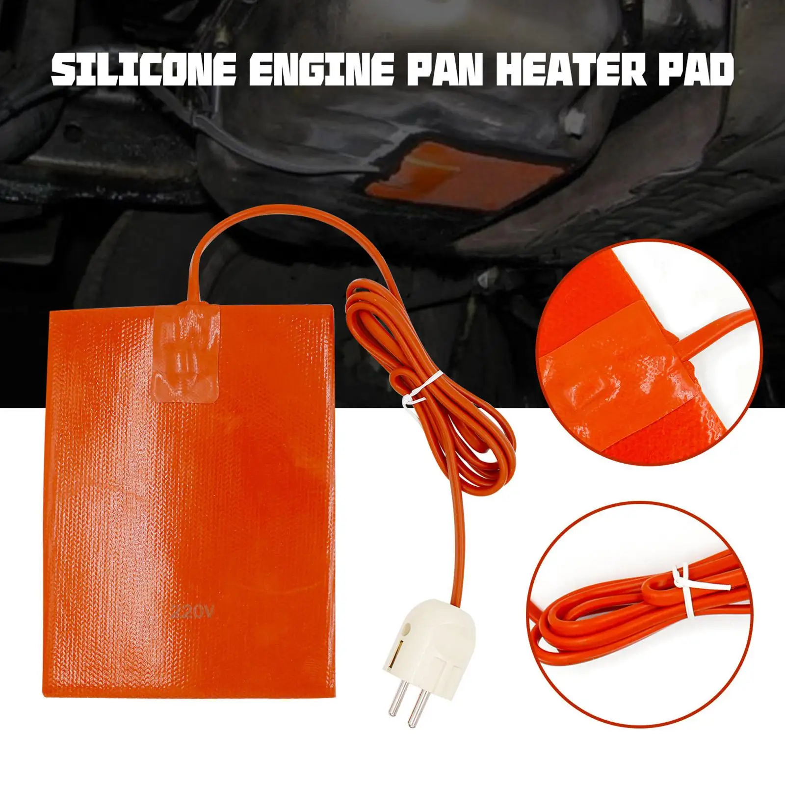 Car Engine Heating Oil Pan Heater Pad 15x20cm Oil Fuel Tank Engine Block  Silicone Heating Pad Cord Hot Pad 220V EU