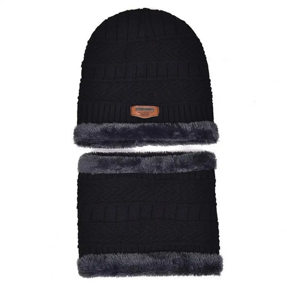 

Мягкий удобный комплект из шапки и шарфа, удобные зимние аксессуары, унисекс, набор из шапки и шарфа с противоскользящим дизайном для защиты