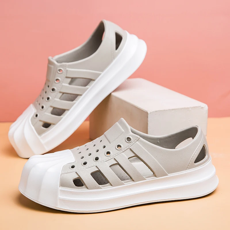 

Neutral Beach Sandals Tie Dyed Designer Hole Sandals Sports Shoes Water Shoes EVA Women's Hollow Garden Shoes Men's Sandals