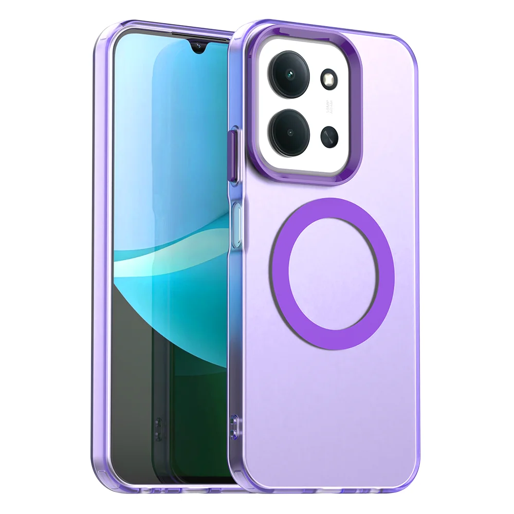 Magnetic Wireless Charging Case with Candy Colors and Transparent Back Shell