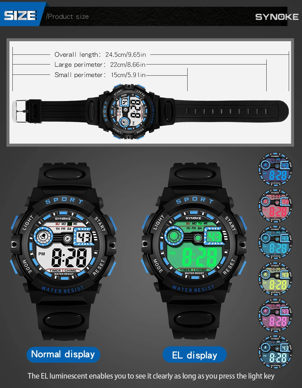 SYNOKE Mens Sports Watches Digital Watch 50M Waterproof Multifunctional Swim Diver Outdoor Wristwatch relogios masculino