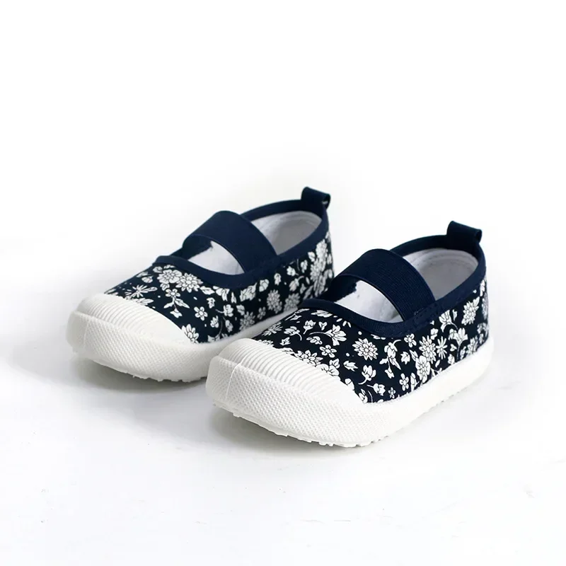 2024 New Spring Autumn Baby Girl Shoes Kids Canvas Shoes Children Casual Sneakers Candy Color Flowers For Girls Floral Prints 4