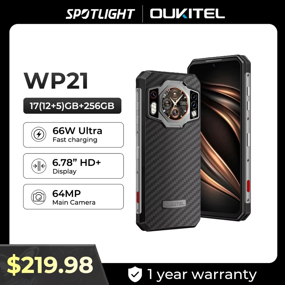 Oukitel wp21頑丈な携帯電話ナイトビジョン、9800 mah、携帯電話12GB