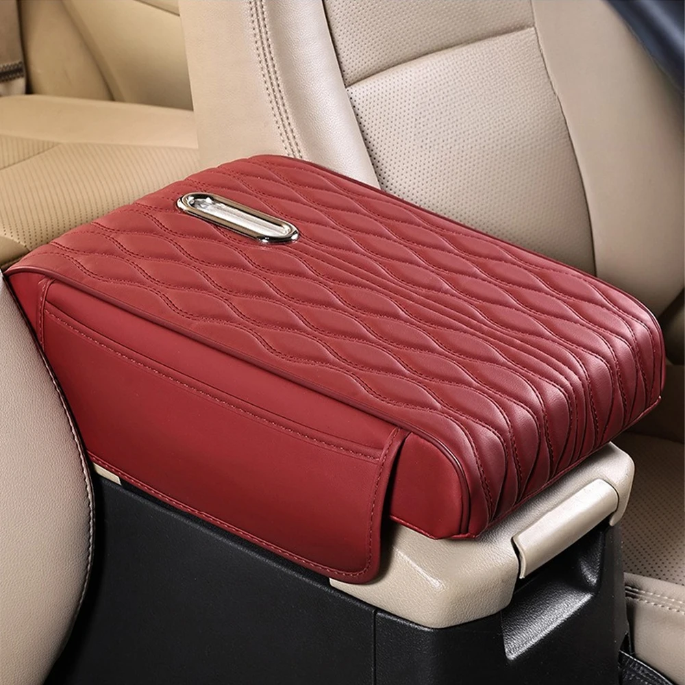 Deluxe Car Armrest Cover with Dual Side Pockets and Built-in Tissue Holder